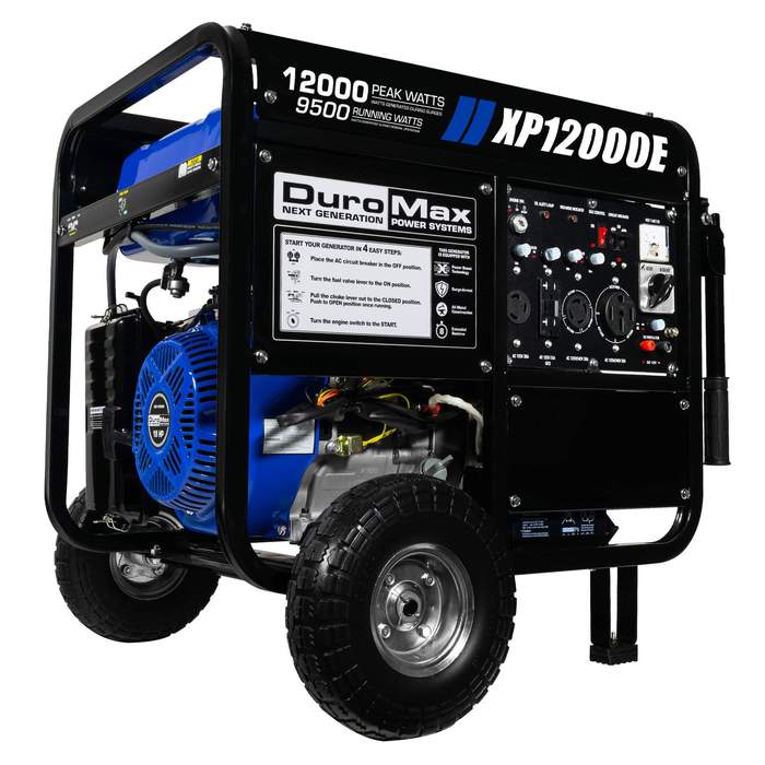 DuroMax XP12000E 12000W Portable Gas Electric Start Generator