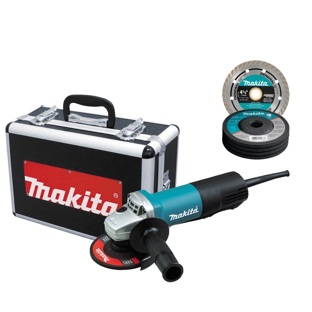 Makita 9557PBX1 4.5-Inch Angle Grinder with Aluminum Case