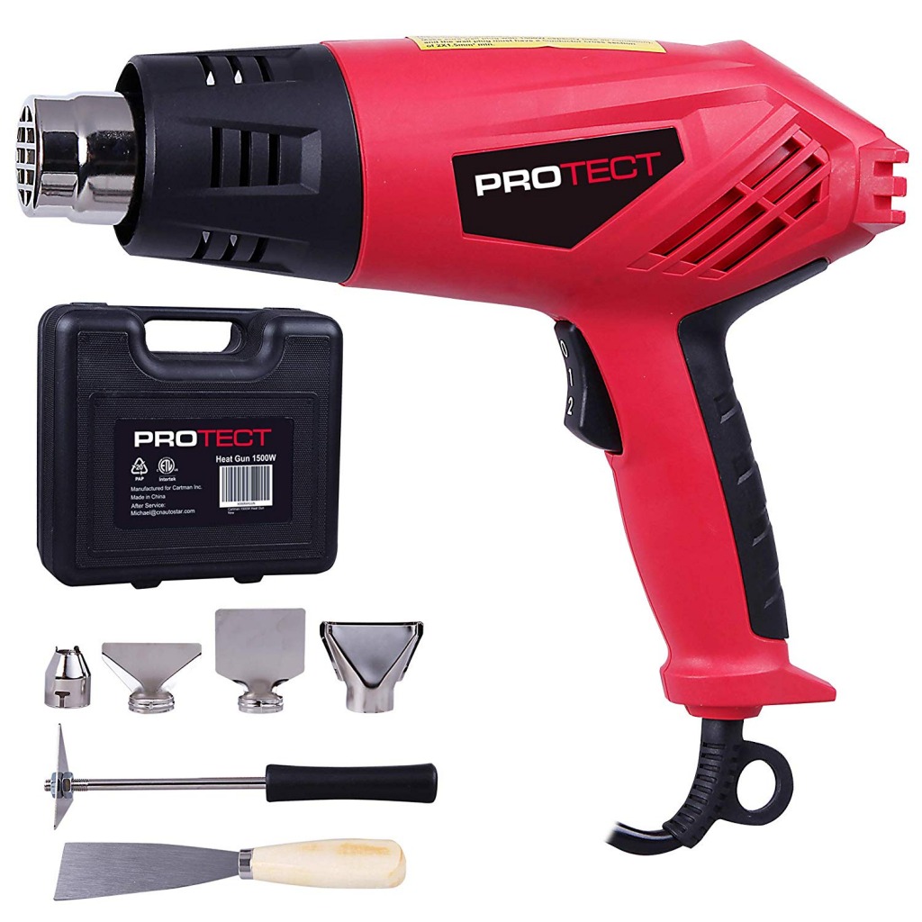 ProTect 1500W Dual Temperature 9-Piece 2-Speed Heat Gun Kit