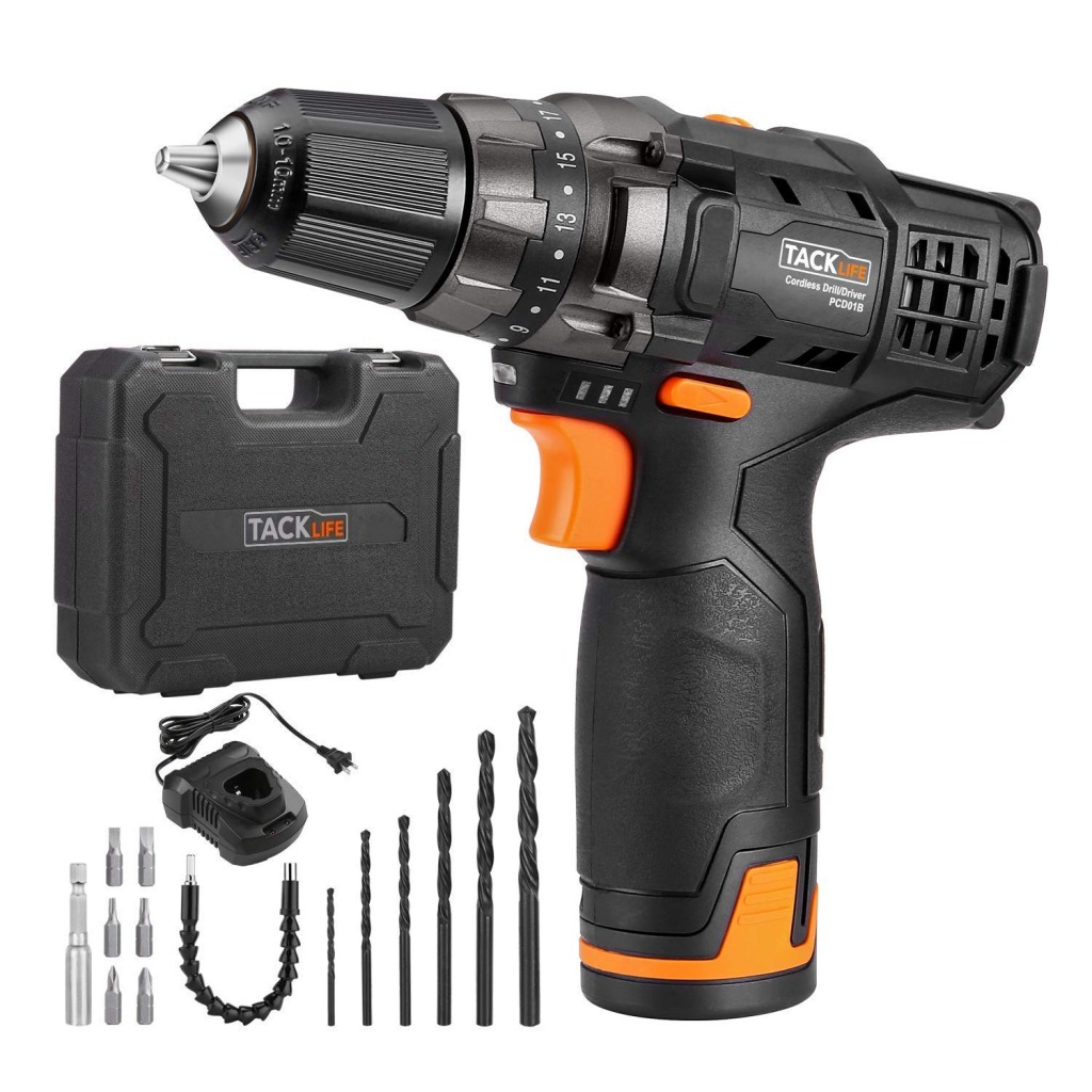 Tacklife Lithium-Ion Cordless Drill Driver Set